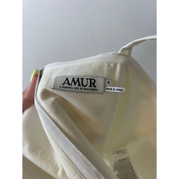 NWT Amur Declan Ruffle Bustier One Shoulder Ivory Cropped Top - Picture 8 of 11